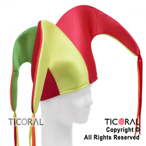 SOMBRERO ARLEQUIN TRES PUNTAS JERSEY MULTICOLOR x 1